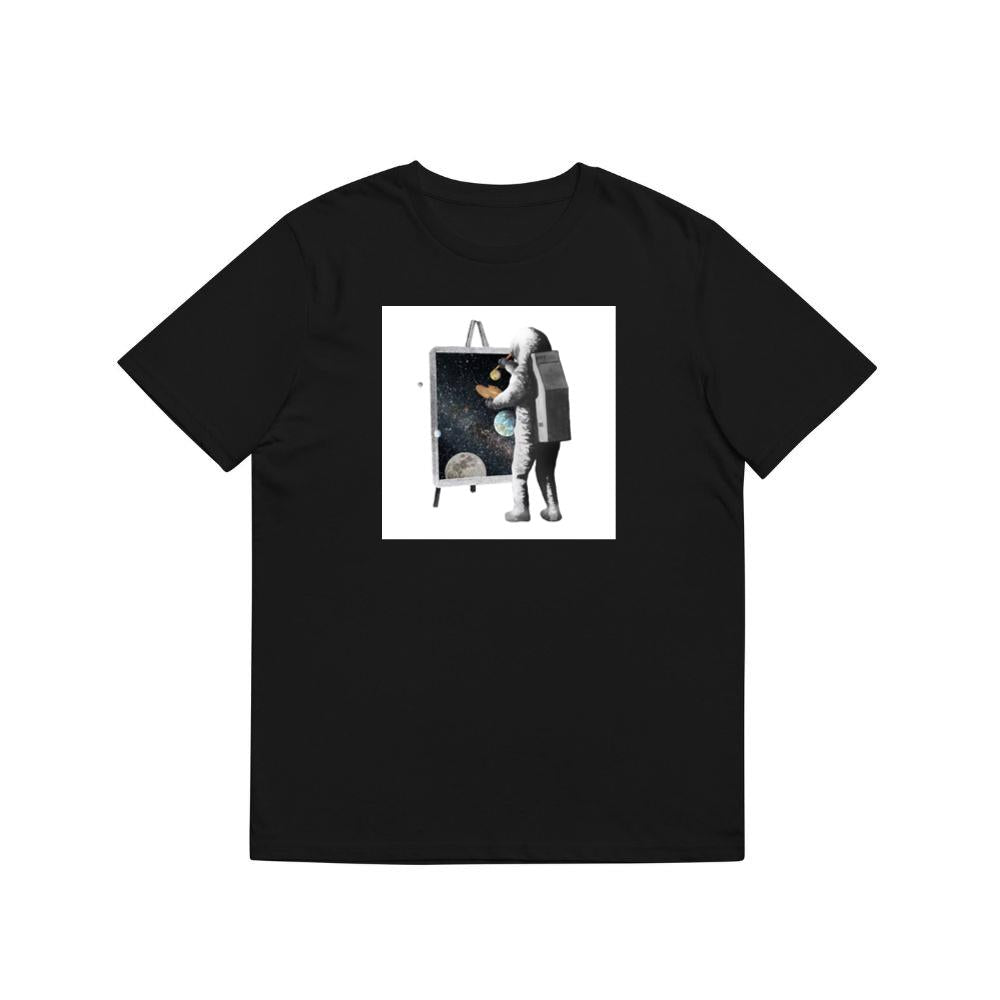 Astronaut Painting Planets on Canvas T-Shirts